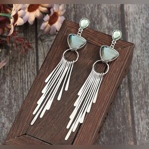 Elegant Silver Dangle Earrings NIP!